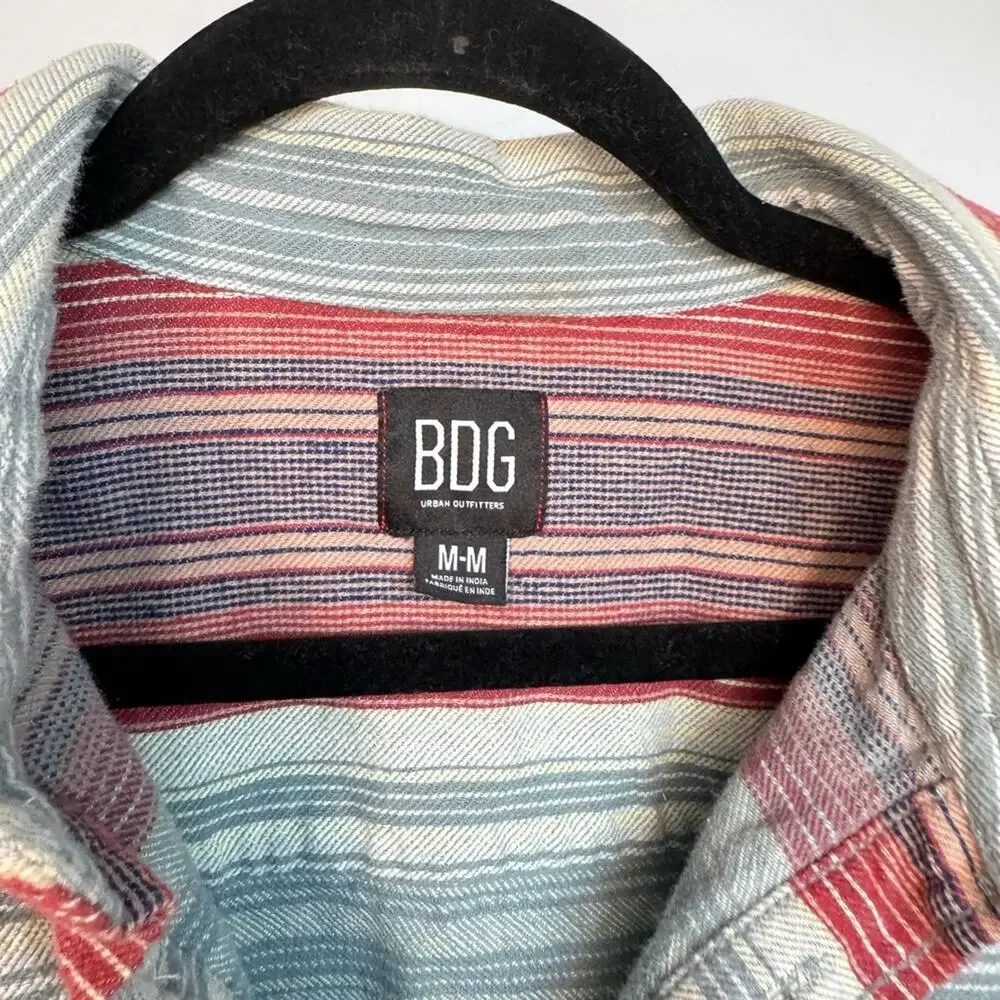BDG Urban Outfitters Striped Heavy Weight Button Front Shirt Jacket Size Medium